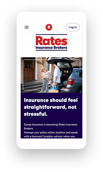 ratesinsurance.ca on mobile screen